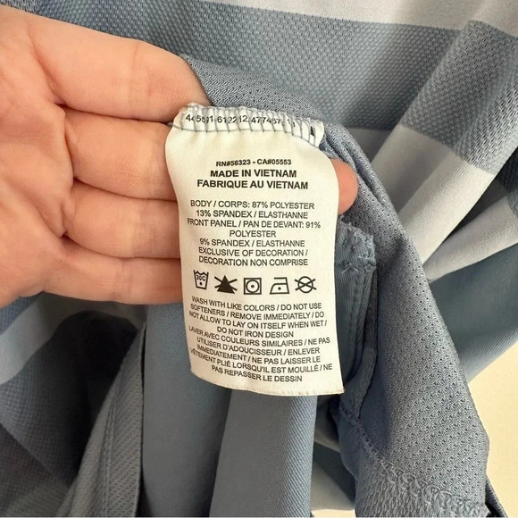 Nike Dri-Fit Vapor Stripe Men's Standard Fit Short Sleeve Blue Polo Size L GUC - Picture 8 of 9